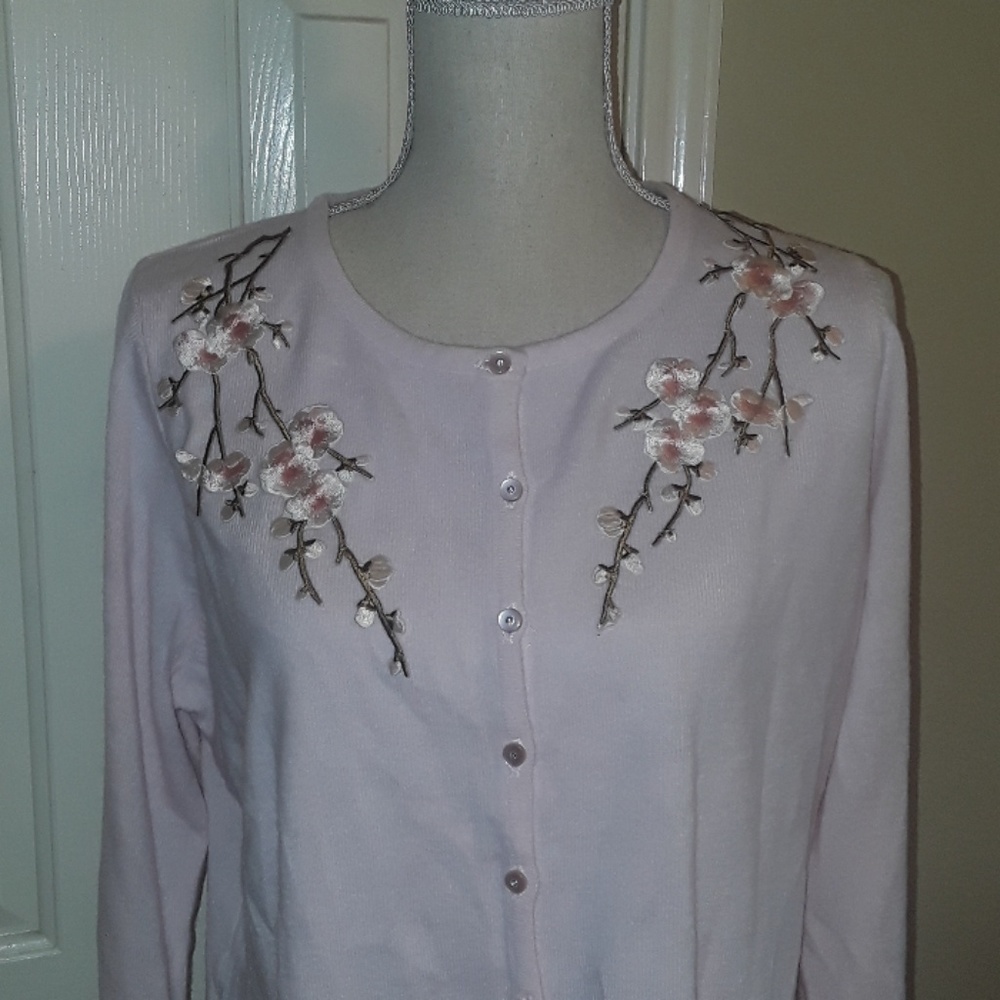 Cherry Blossoms Embellished Cardigan